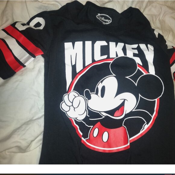 Disney Mickey Mouse #28 Jersey Cotton Top Misses Juniors Sz 3/5 - Picture 2 of 2